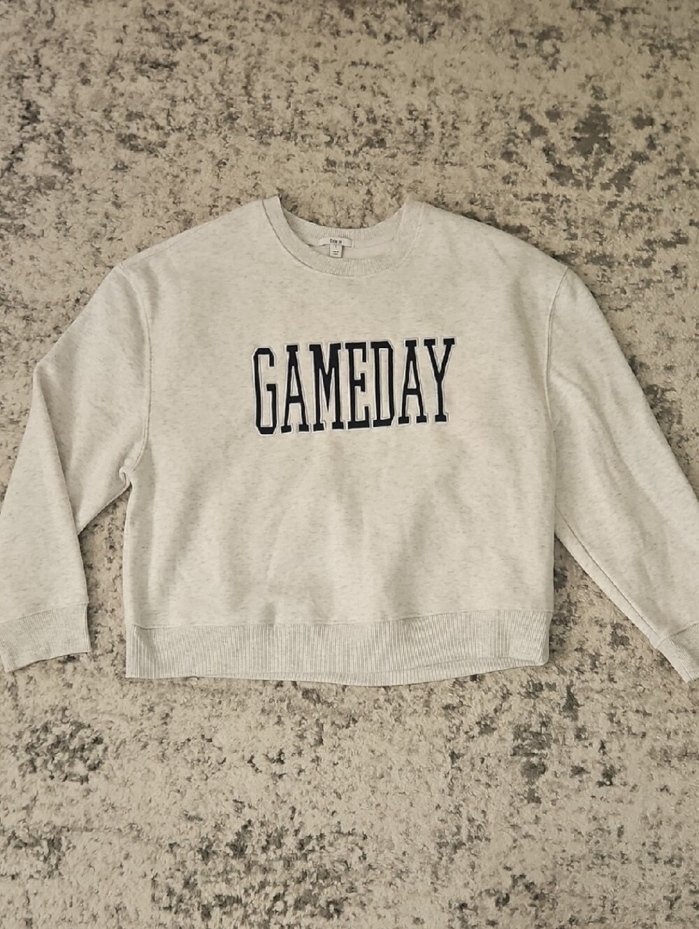Bar III Light Gray 'GAMEDAY' Crewneck Sweatshirt